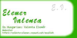 elemer valenta business card